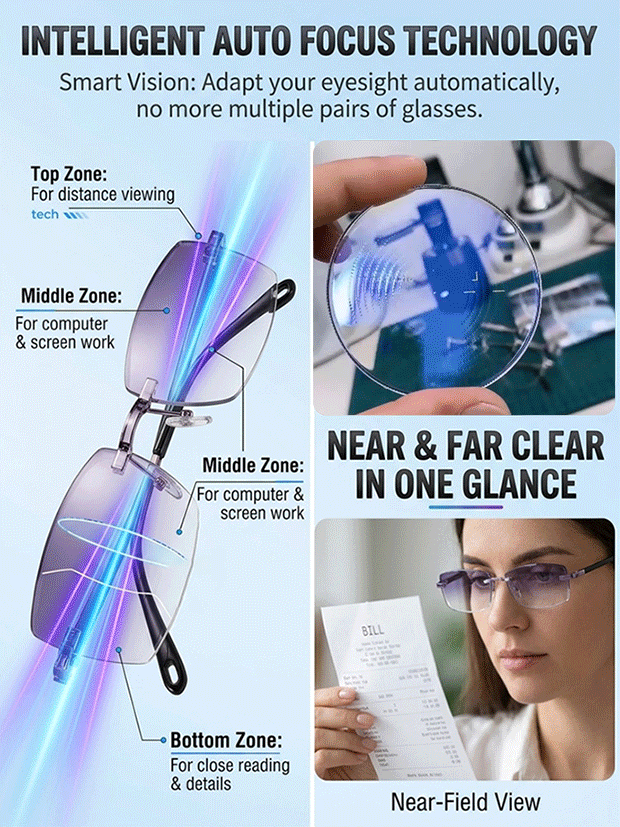 🔥Last Day 49%👓[Regain Your Youthful Vision] Smart Zoom Diamond-Cut Reading Glasses