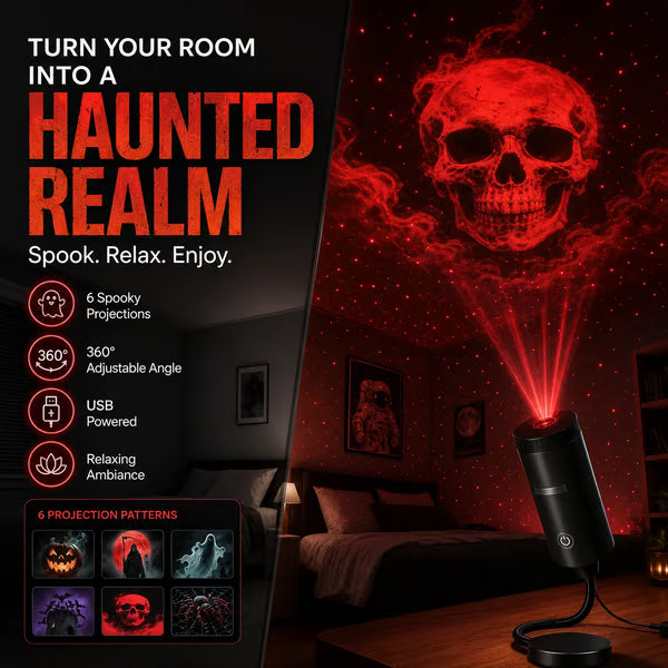 🎃HOT SALE 50% OFF👻Plug-&-Play Halloween HD Star Projector. Spooky Night Light for Room Party Decor