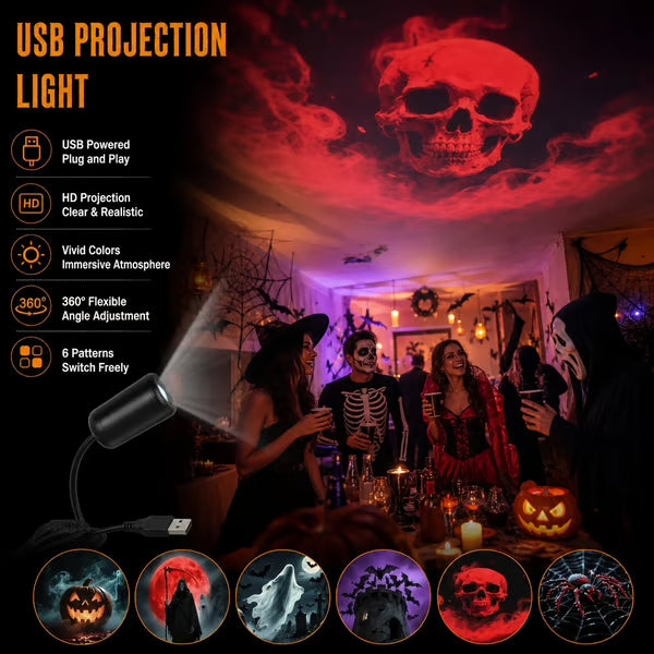 🎃HOT SALE 50% OFF👻Plug-&-Play Halloween HD Star Projector. Spooky Night Light for Room Party Decor