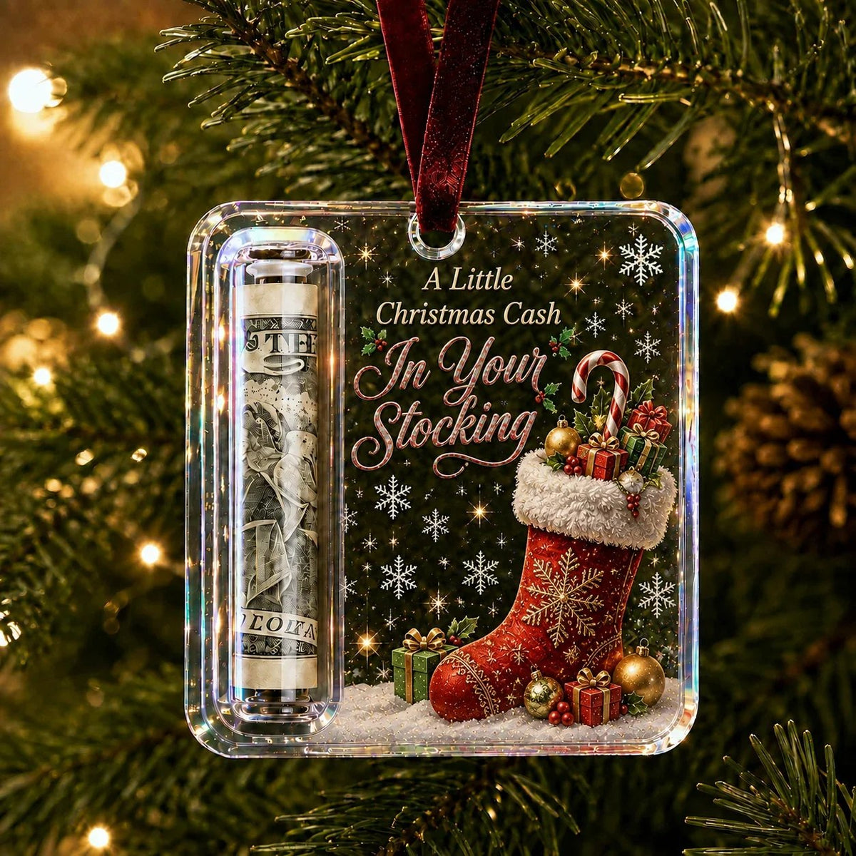 🔥LAST DAY ONLY $8.99🎄Christmas Cash Gift Ornament- Make Cash Feel Like A Real Christmas Gift💵
