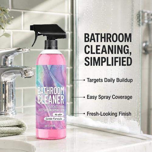 Bathroom Cleaner: Sparkle in Seconds. No Harsh Fumes