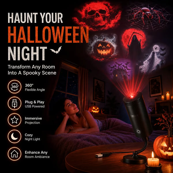 🎃HOT SALE 50% OFF👻Plug-&-Play Halloween HD Star Projector. Spooky Night Light for Room Party Decor